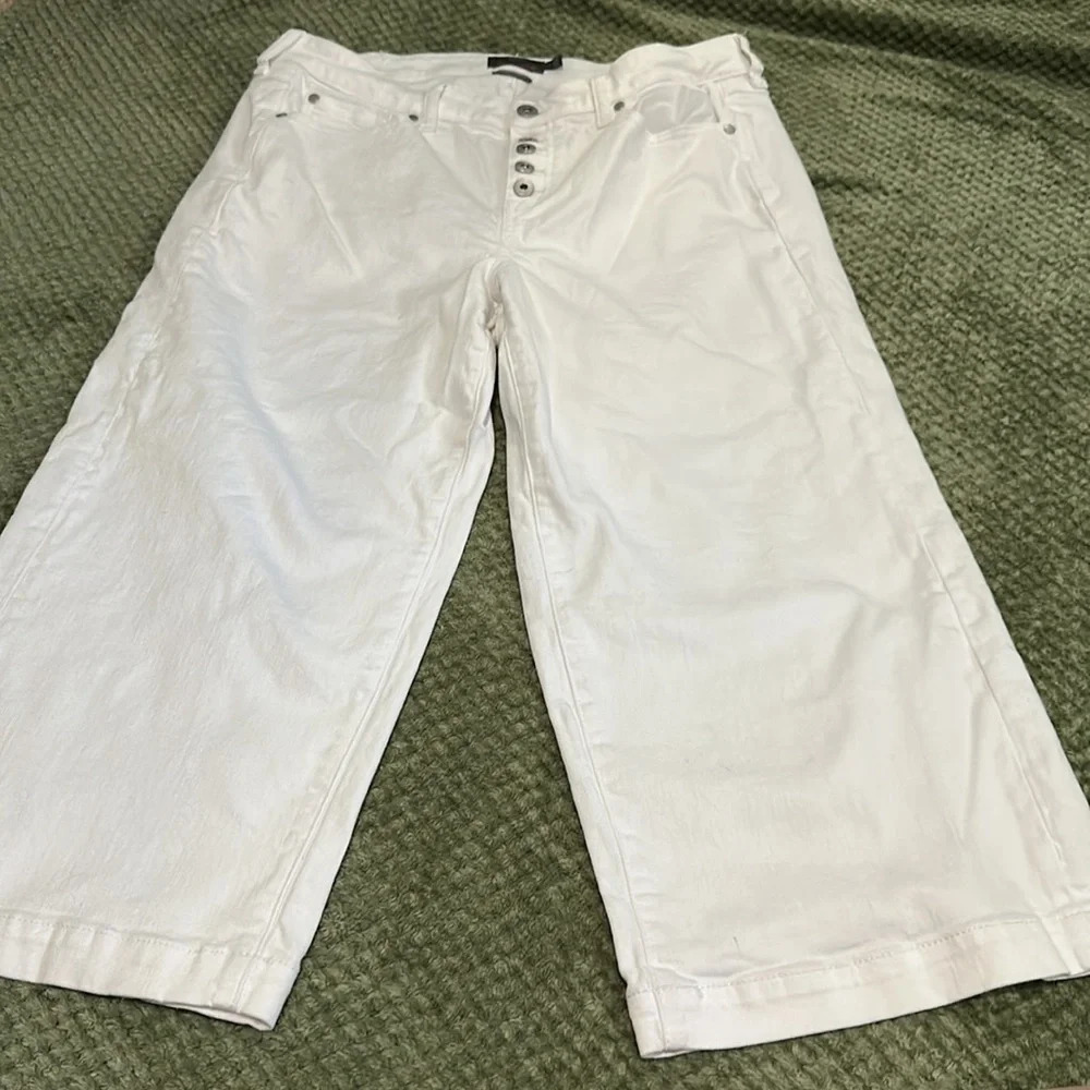 Torrid vintage stretch crop high rise wide leg pants size 14 button fly - Picture 3 of 9